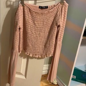 Pink Off the shoulder Fitted Top